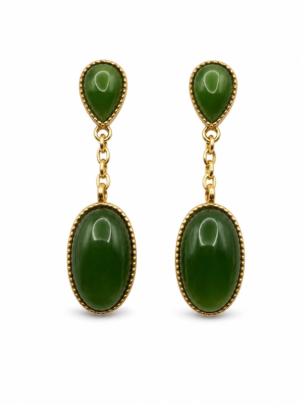 Jade Double Drop Earrings